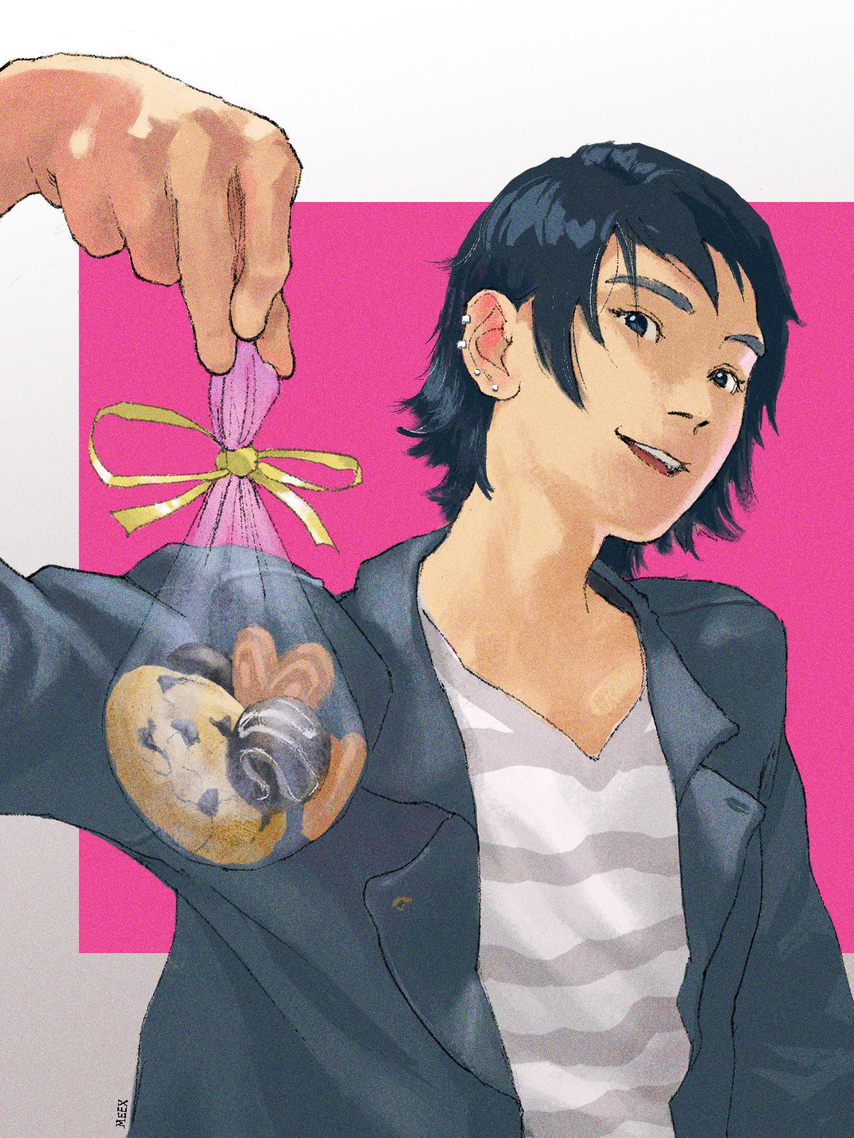 Man giving candy illustration